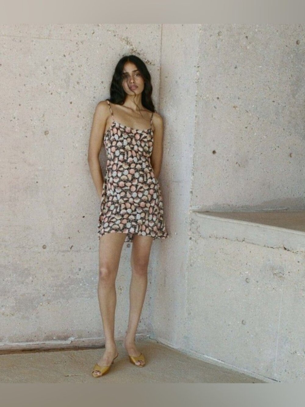DOEN Sasha Silk Slip Dress in Noir Tresors de la Mer | Like New